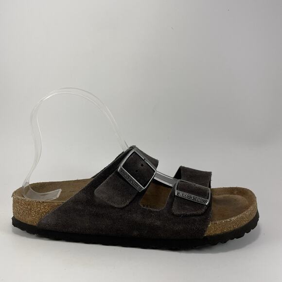 Birkenstock Arizona Slide Sandals Womens Size 40 US 9-9.5 Soft FB Brown Suede - Picture 1 of 10